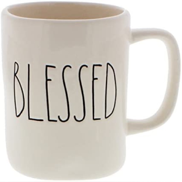 Rae Dunn Other - RAE DUNN Pottery Blessed Coffee Mug Cup 16 oz White Black Ceramic Kitchen Decor